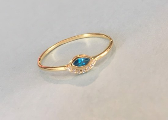 Maanesten Ring - Dalia Blue Ring, Guld 